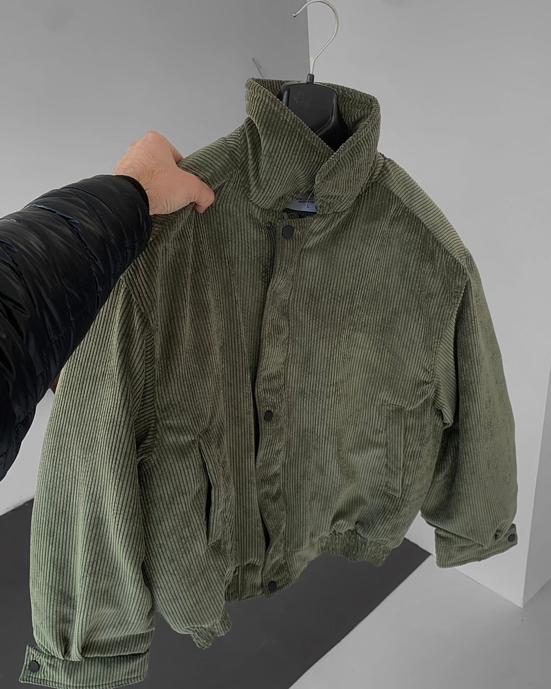 Olive puffer corduroy with lining