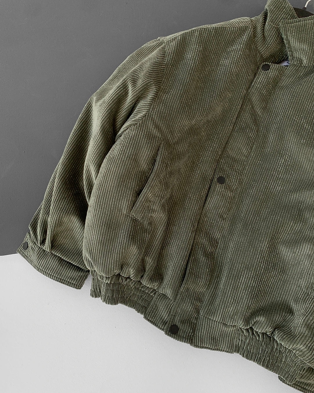 Olive puffer corduroy with lining
