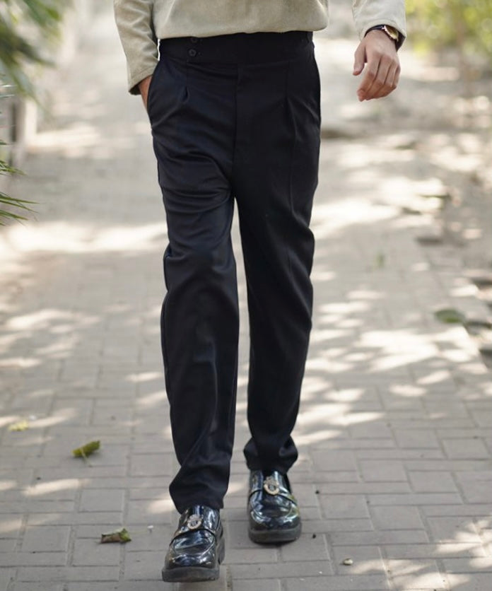 Black Italian tuxedo pants