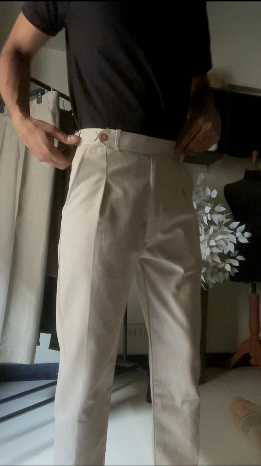 Beige gurkha with double sided buckles