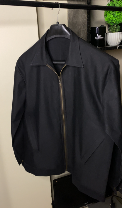 Black denim zipper