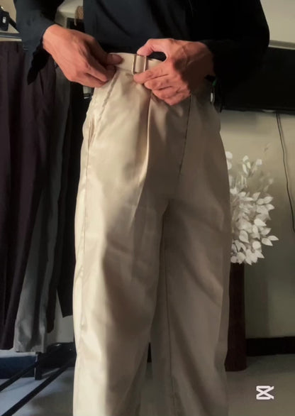 Beige Gurkha Pants straight fit